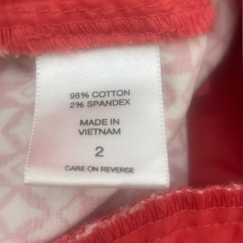 7TH Avenue Design Studio NY & Co. Salmon & White Women's Cuffed Shorts - Size 2 - Picture 8 of 14
